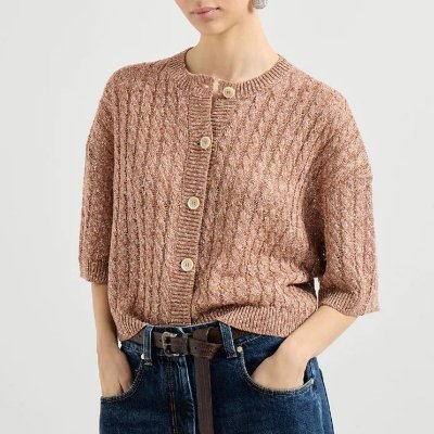 [Brunello Cucinelli] ���ڷ� ��ġ�ڸ� ���̺� ��Ʈ ���¿�ũ ����� ��ũ MCO559706C8585 C8585BROWN
