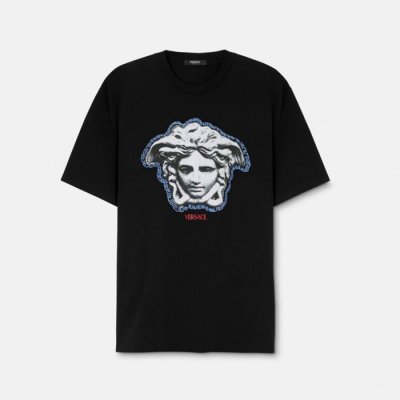 [Versace] ������ü ����Ƽ�� ��ư ���� ���ַ� Ƽ����  1013302-1A16753_1B000