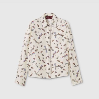 [Gucci] ���� Printed silk twill shirt 856111