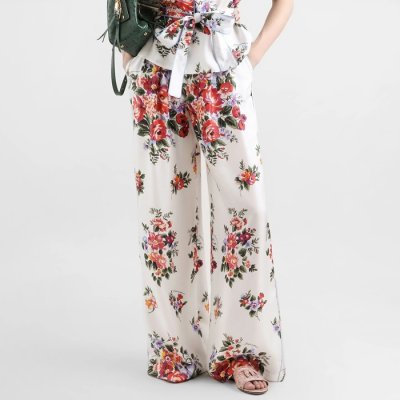 [D & G] ��ü�ذ��ٳ� Flower bouquet-print twill trousers FTDBNTIS11IHA5ZO