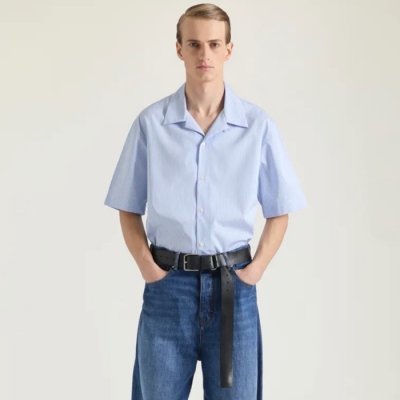 [Givenchy] ����� cotton pinstripe bowling shirt BM616J123T