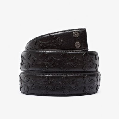 CHROME HEARTS [ChromeHearts] ũ������ BLACK CROSS PATCH CEMETERY BELT (STAP ONLY)